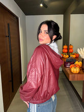 Cargar imagen en el visor de la galería, Burgundy Leather hoodie
