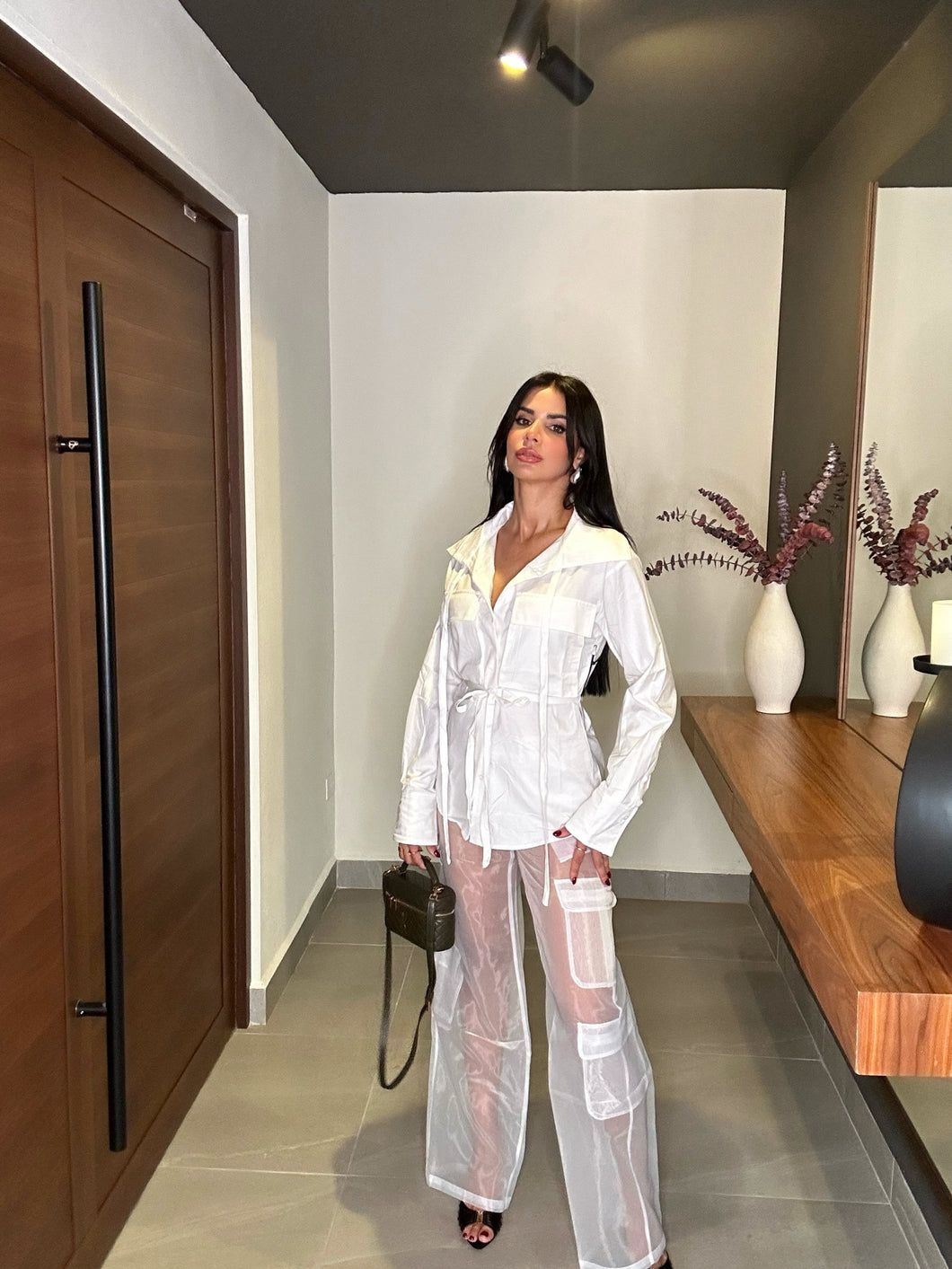 White organza pants