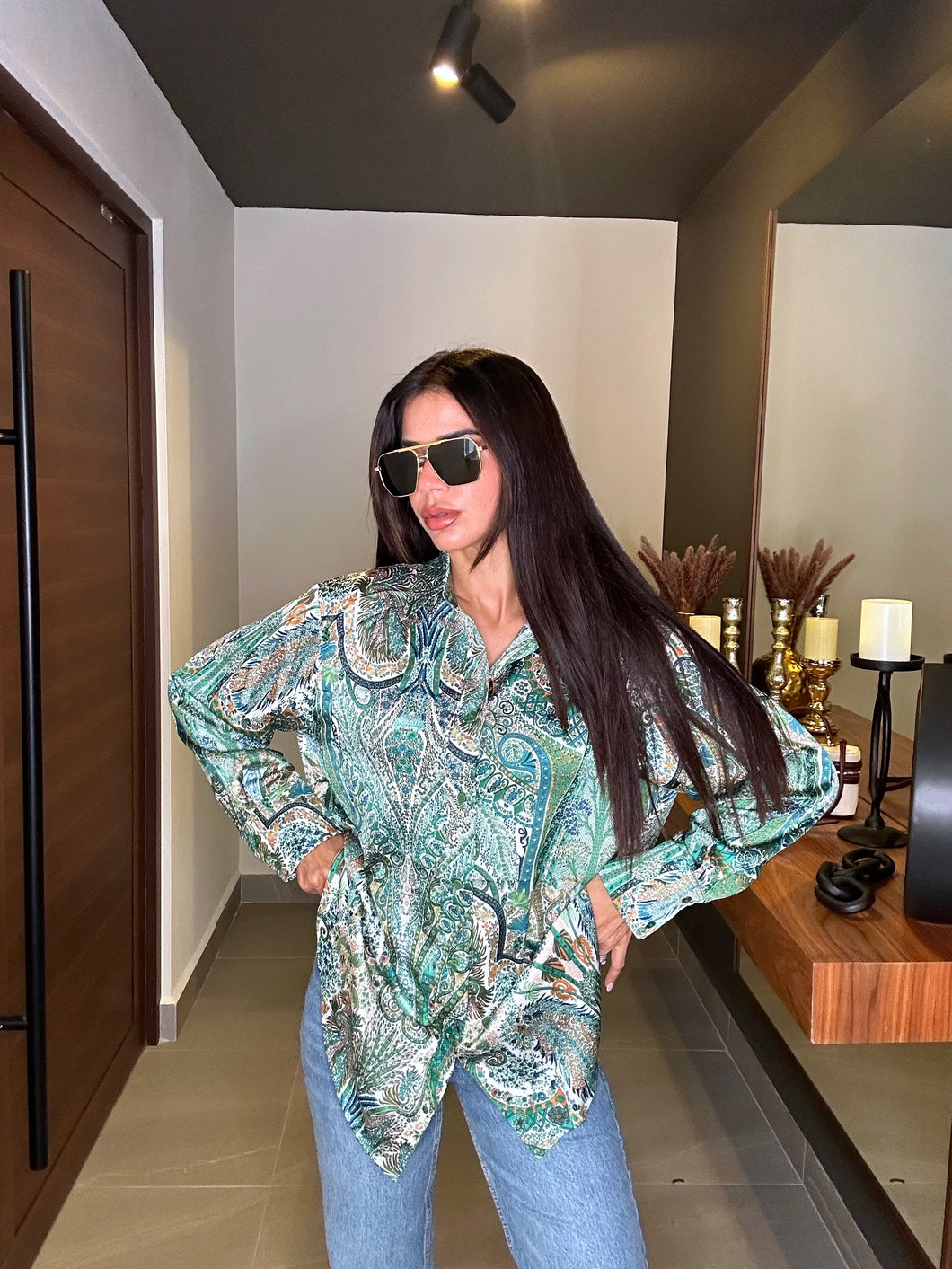 BlueGreen Print Shirt