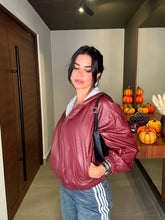 Cargar imagen en el visor de la galería, Burgundy Leather hoodie

